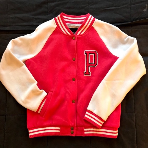PINK Victoria's Secret Jackets & Blazers - Coral PINK by Victoria’s Secret letterman jacket